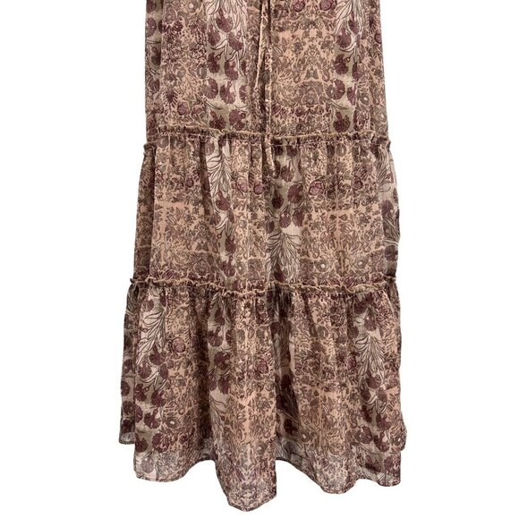 Drew Anthropologie Women Tier Dress Size Medium Pink Boho Keyhole Sleeveless New - Picture 5 of 11